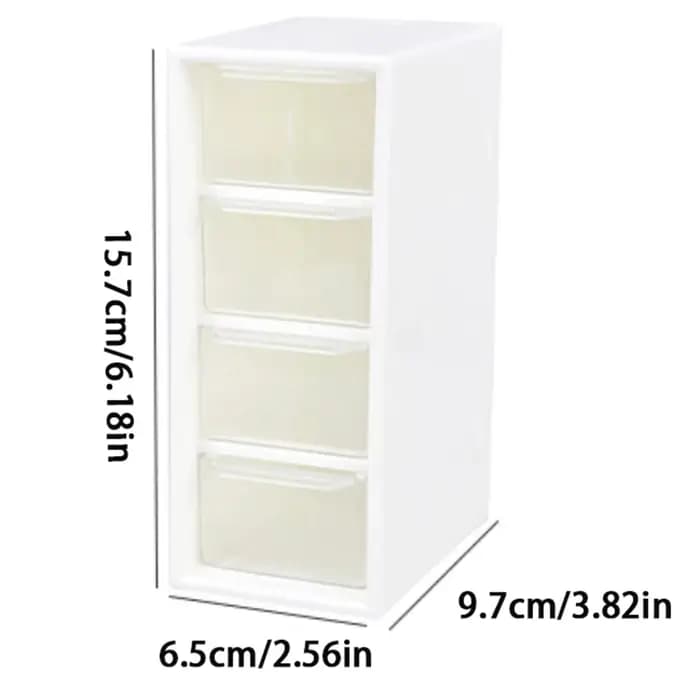 Boîte de rangement cosmétique de bureau blanche avec 4 unités MELUnits