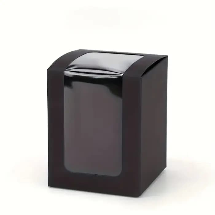 Lot de 16 coffrets cadeaux en papier kraft avec fenêtres transparentes