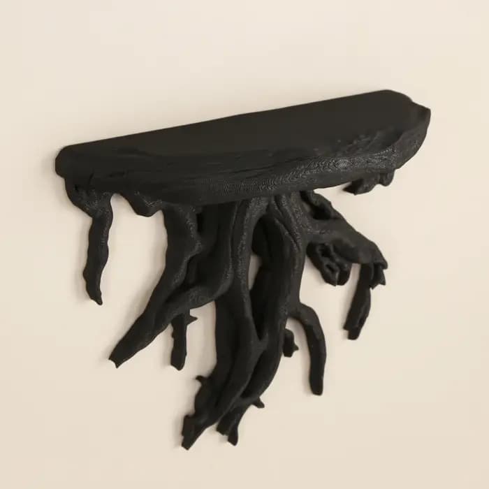 Étagère murale en forme de racine d'arbre de style gothique pour rangement et décoration