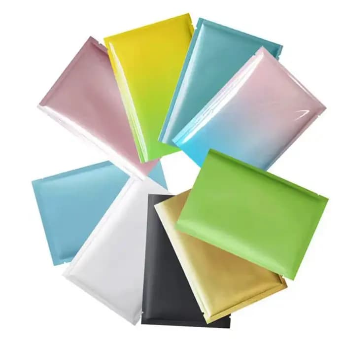 Sac de rangement en aluminium thermoscellable à dessus ouvert, 100 pièces, enveloppe de poudre de café, cadeaux à base de plantes, Sachets jetables, pochettes d'emballage