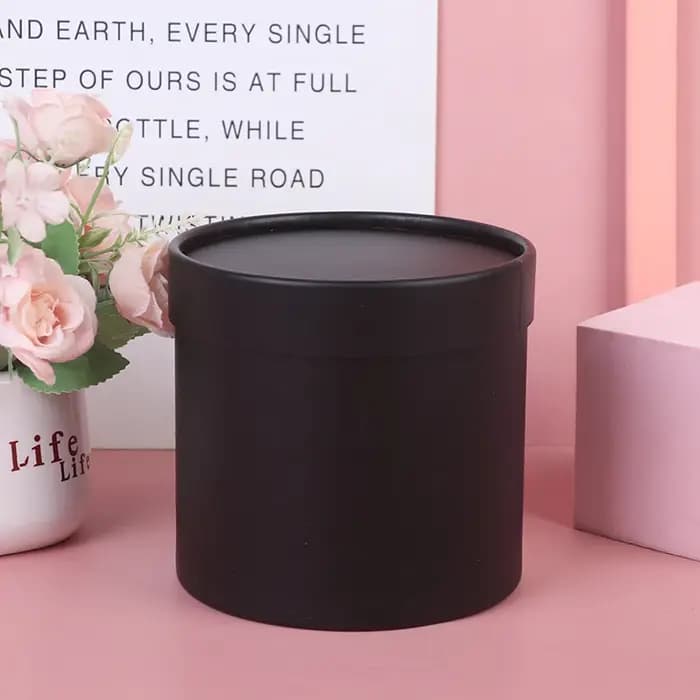 Boîtes rondes en papier à fleurs