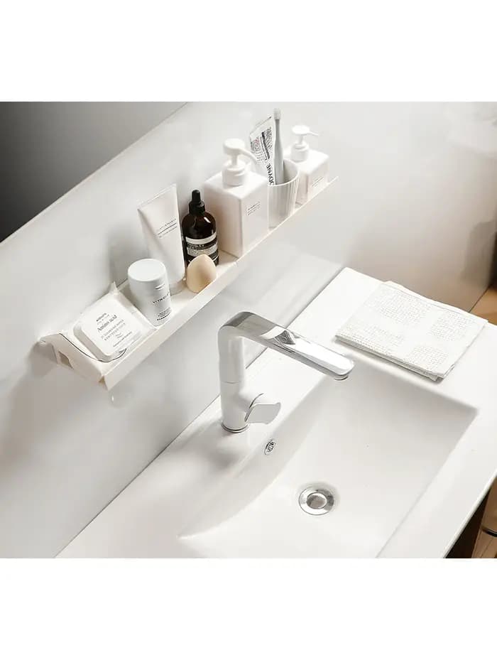 Étagère flottante blanche/transparente sans perçage