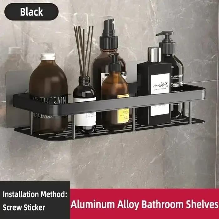 Étagère de salle de bain murale sans perçage pour rangement de maquillage, shampoing et accessoires