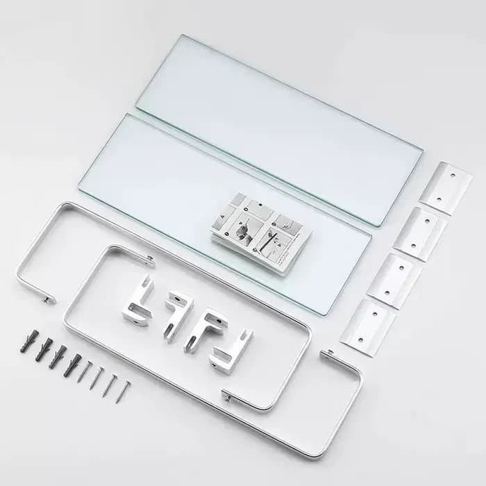 Étagère en verre pour articles de salle de bain