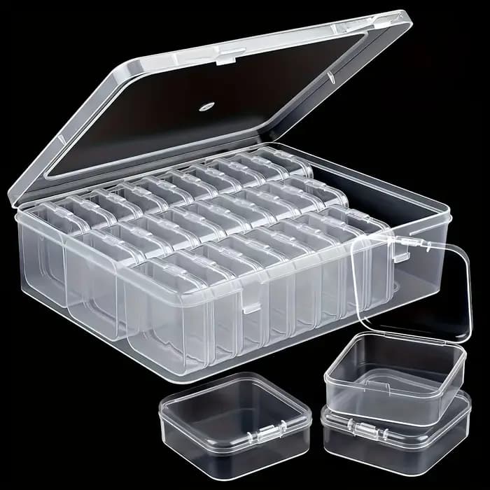 30 petits contenants de rangement en plastique