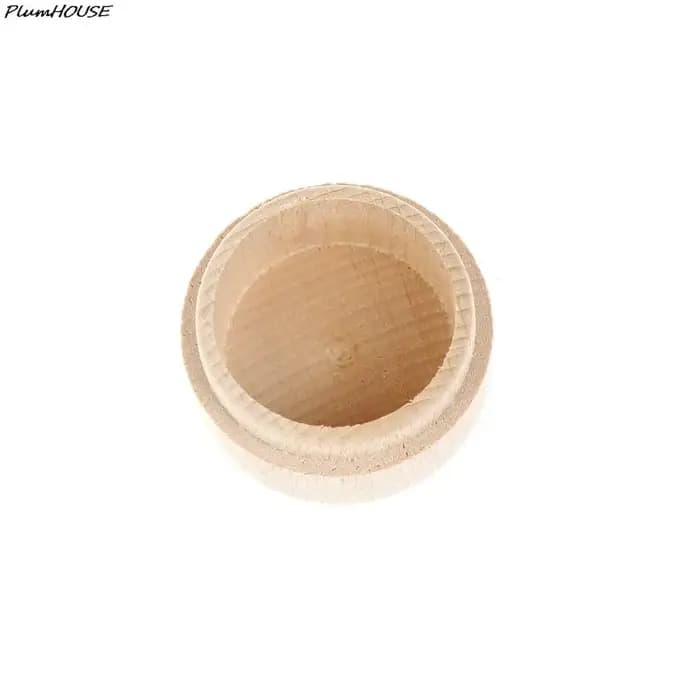 Petite boîte de rangement ronde en bois pour bijoux faits à la main
