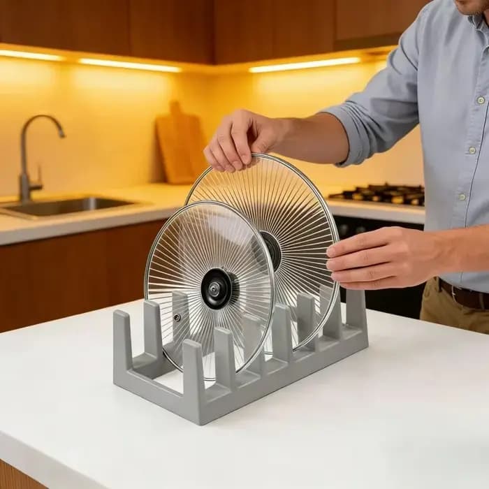 Étagère suspendue multifonctionnelle et peu encombrante compatible - Support pour couvercles de casseroles et égouttoir