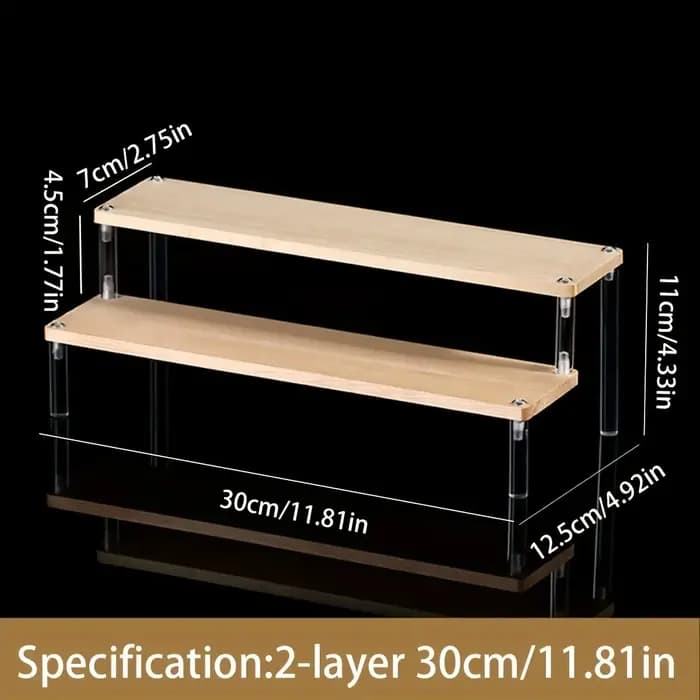 Étagère de présentation transparente en bois, étagère de rangement pour parfums, étagère de décoration multifonctionnelle, utilisée pour les cosmétiques, le vernis à ongles, les poupées