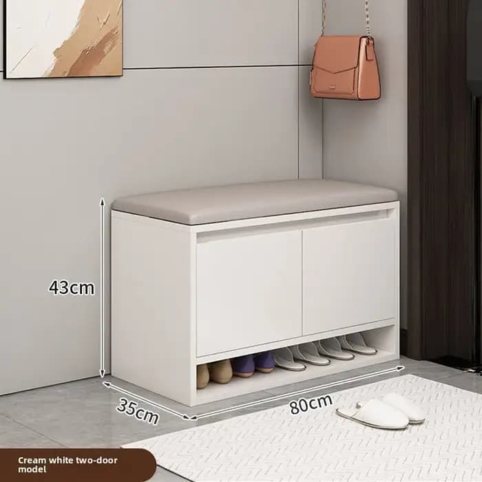 Banc de rangement de chaussures avec coussin, siège d'entrée, armoire à chaussures, organisateur de couloir, étagère à chaussures, tabouret de rangement de chambre à coucher, 2/3/4 portes