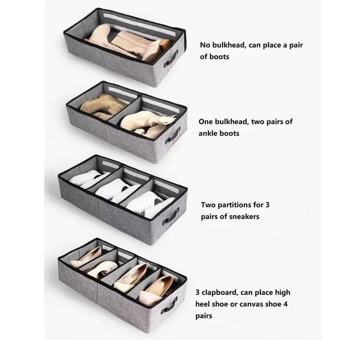 Boîte de rangement transparente pour chaussures, armoire à chaussures domestique peu encombrante, armoire à chaussures sous le lit, boîte de rangement anti-poussière pour chaussures et bottes