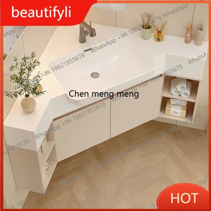 A139 meuble de salle de bain d'angle personnalisé lavabo