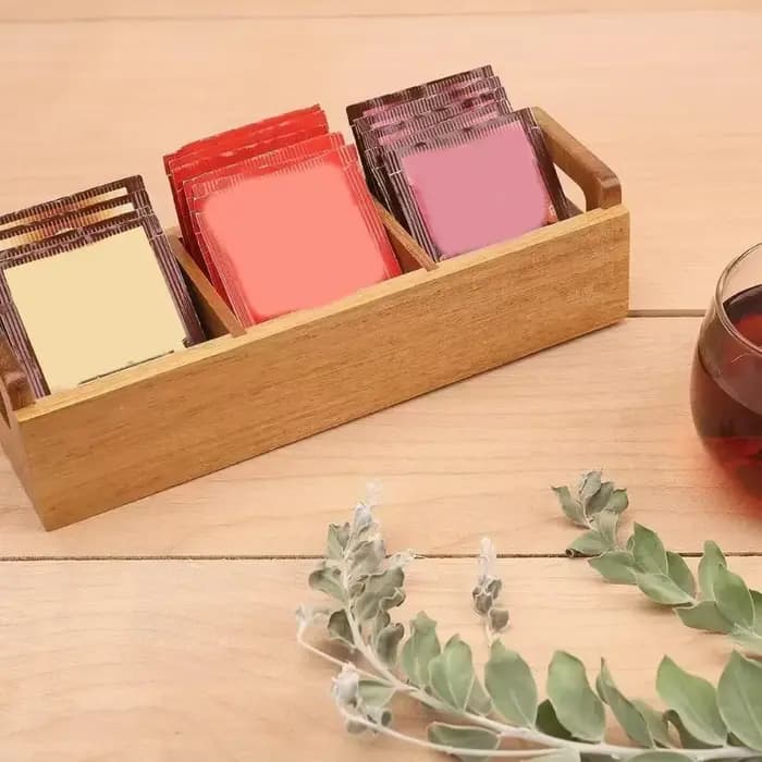 Boîte de rangement en bois pour sachets de thé