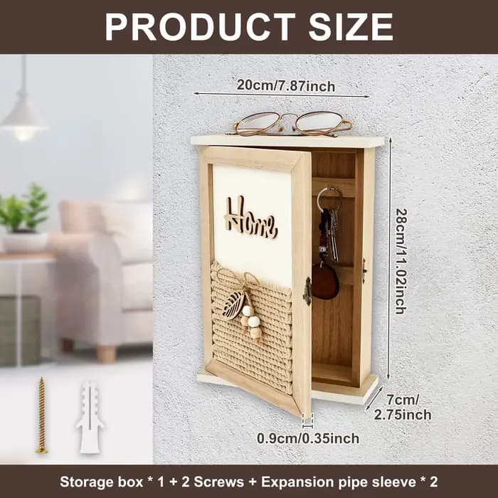Boîte à clés en bois, armoire de rangement
