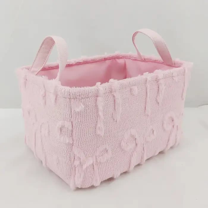Panier de rangement en tissu flanelle avec poignée