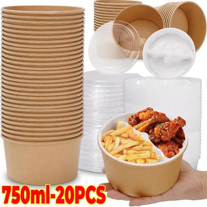 Boîte à déjeuner jetable Kraft
