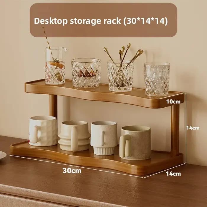 Étagère d'angle en L à 3 niveaux en bois, support de rangement de bureau en noyer, organisateur d'ép