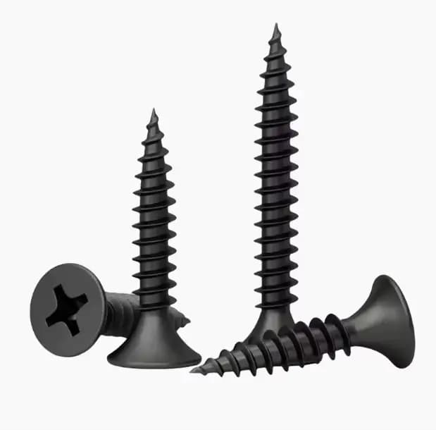 1 boîte/0.5kg lot vis pour cloisons sèches croix fraisée tête plate vis autotaraudeuse M3.5 vis Phillips en acier au carbone noir pour le travail du bois