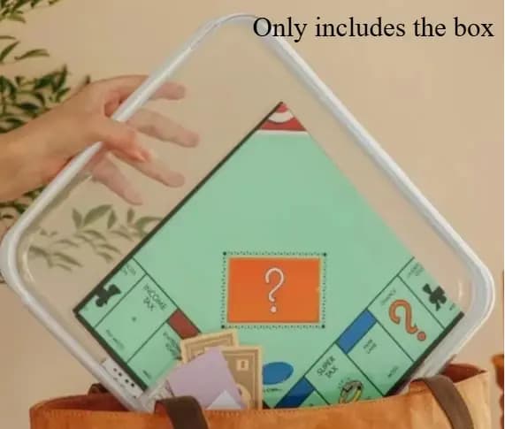 1 boîte de rangement rigide transparente avec fermeture à glissière - Organisateur de jeux de sociét