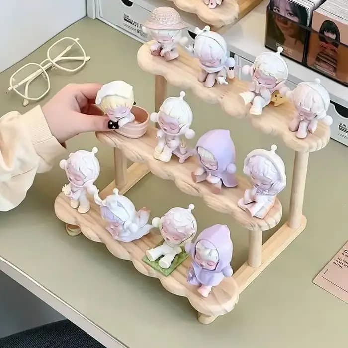 Étagère d'exposition à échelle en bois à 3 niveaux