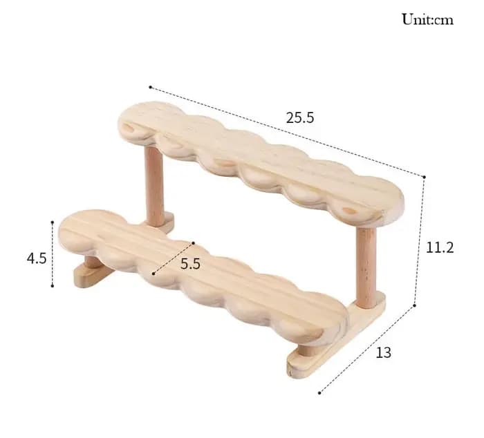 Étagère d'exposition à échelle en bois à 3 niveaux