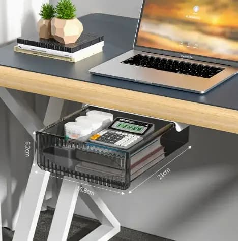 Nouvelle boîte de rangement invisible sous le bureau, tiroir coulissant grande capacité à suspendre