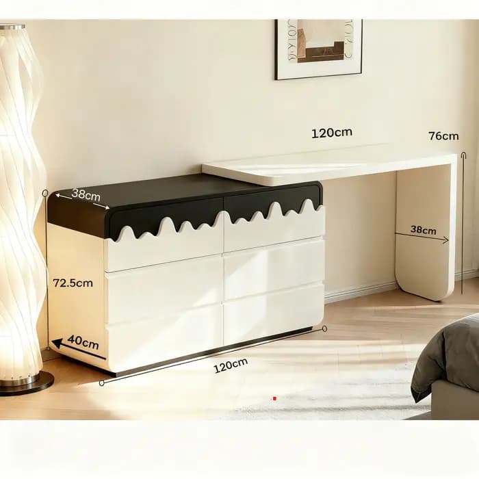Meuble de rangement pour chambre à coucher, commode, table de maquillage, coiffeuse vintage, meuble français en liquidation