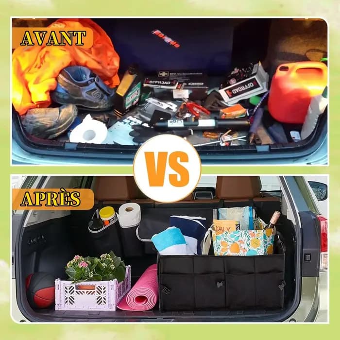 Boîte de rangement de voiture pliable de grande capacité