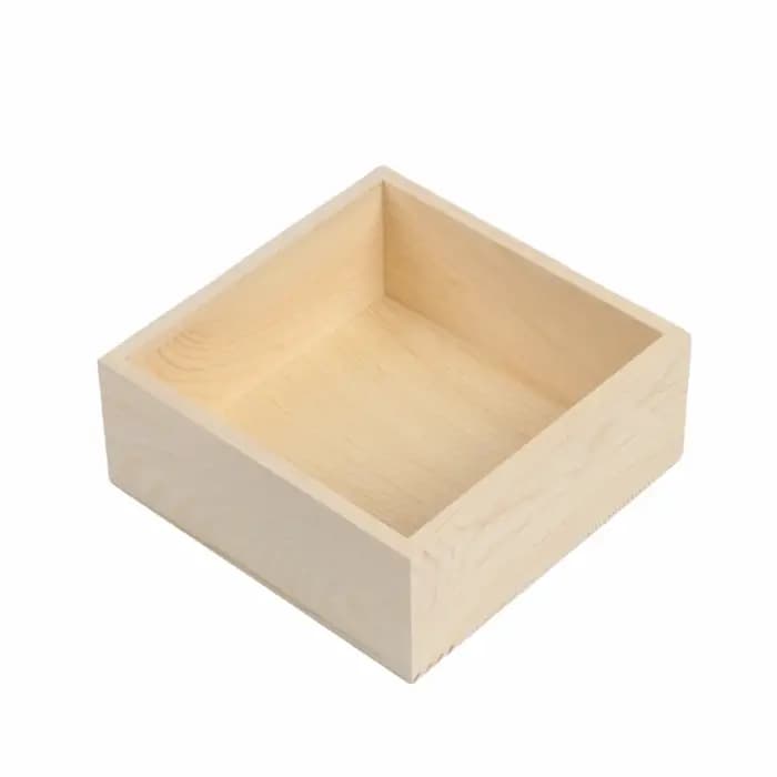 Nouvelle boîte en bois carrée décorative