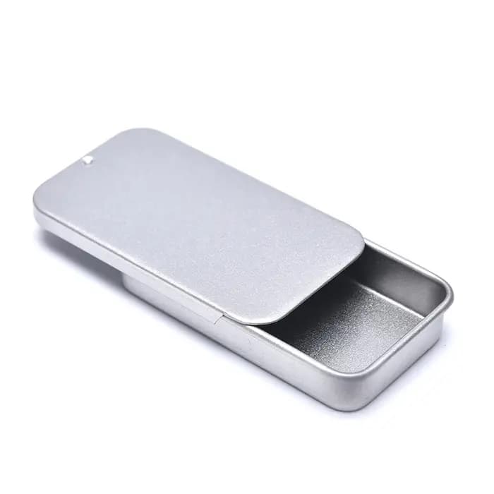 Boîte de rangement en fer avec couvercle coulissant pour bijoux