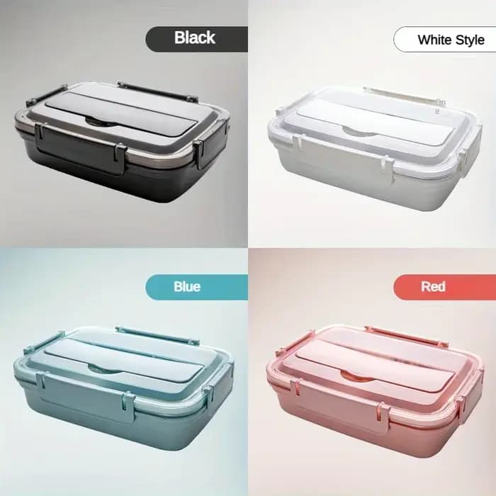 Boîte à déjeuner en acier inoxydable anti-fuite avec 3/4 compartiments – Récipient à Bento durable et facile à nettoyer pour étudiants et employés de bureau