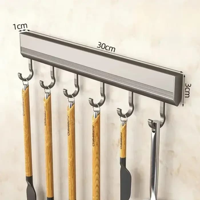 Support mural sans perçage pour crochets, porte-ustensiles de cuisine, porte-peignoirs, serviettes e