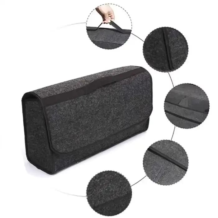 Sac de rangement de voiture, boîte de rangement de coffre, boîte de rangement en tissu feutré, sacs de conteneur de chargement automobile, sacs de rangement multi-poches, accessoires de voiture