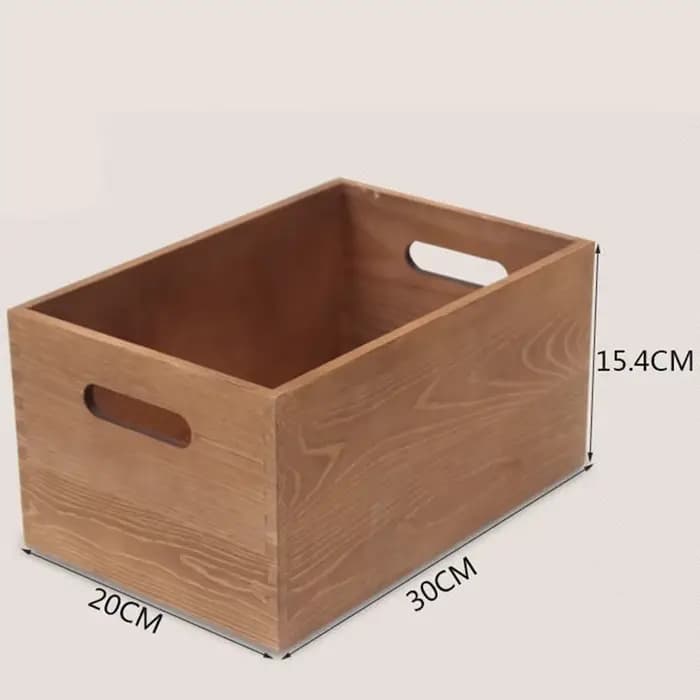 Boîte de rangement en bois massif
