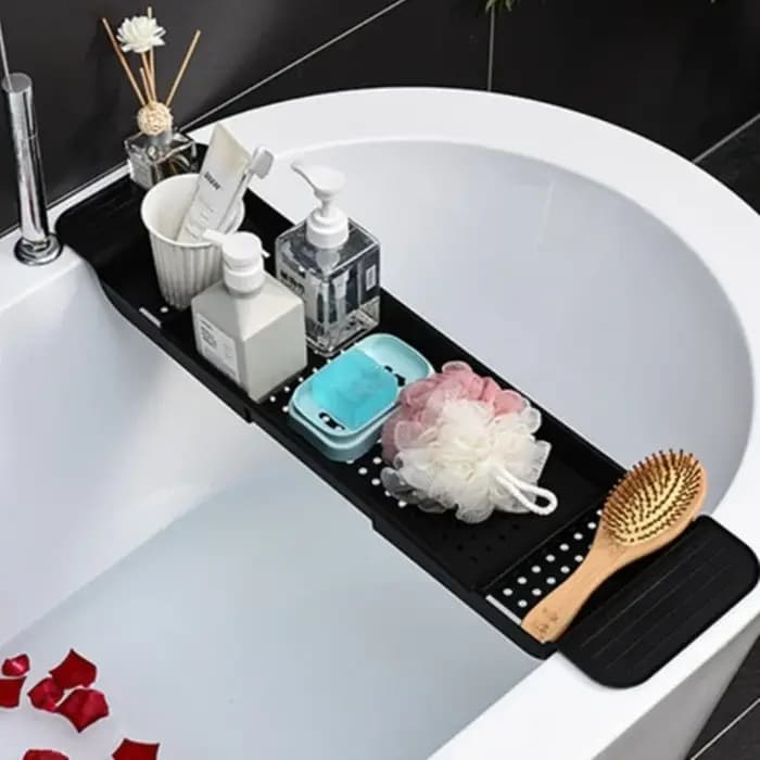 Support de rangement de baignoire rétractable multifonction, plateau de bain, étagère de rangement d