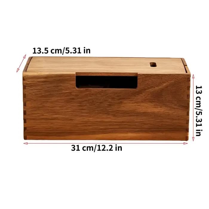 Boîte de rangement pour câbles, organiseur de gestion des fils en bois, support pour multiprises, ch