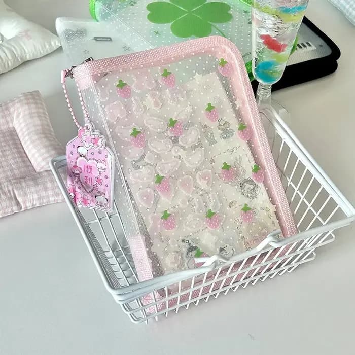 Mignon papeterie dossier de rangement fichier A6 PP sergé fermeture éclair pochette Document sac Zip