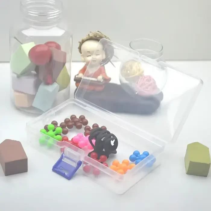 5 boîtes de rangement en plastique transparent pouvant accueillir des petits articles
