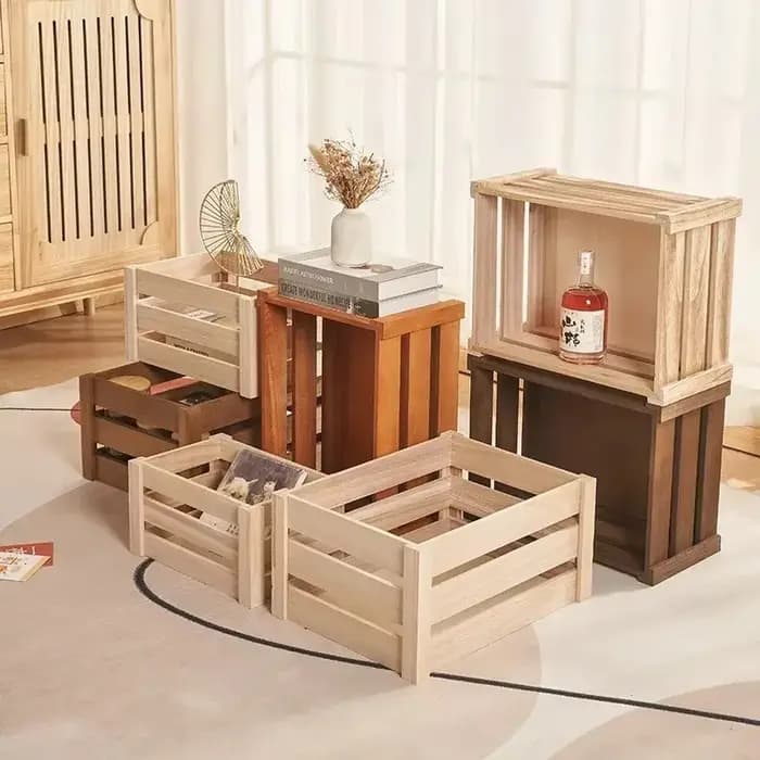 Lot de 12 petites caisses en bois non finies de 12