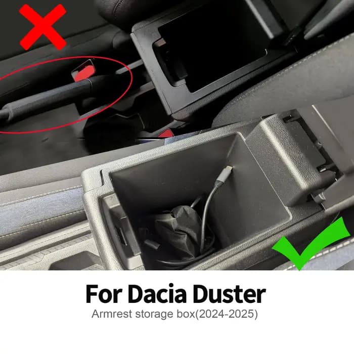Pour Dacia Duster 3 2024 2025 2026 Console centrale de voiture accoudoir boîte de rangement organisateur Auto