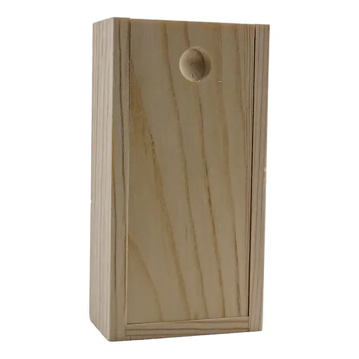 Boîte de rangement en bois avec couvercle coulissant