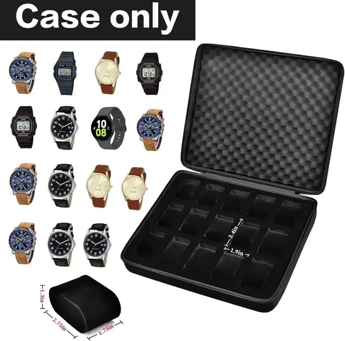 Boîte de rangement pour montres à 15 emplacements