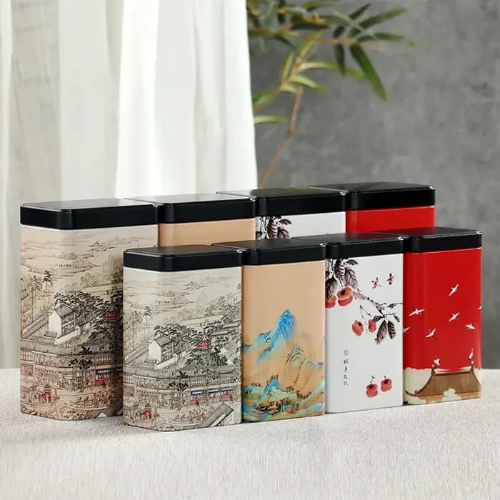 Petites boîtes de rangement d'épices en fer blanc