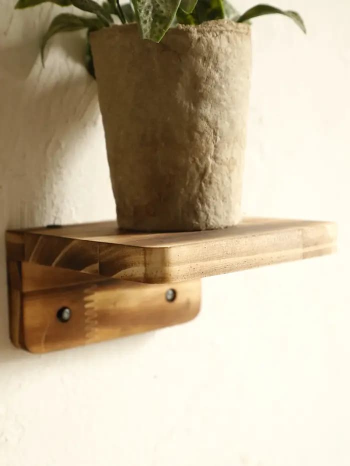 Boho-Étagère murale en bois rustique