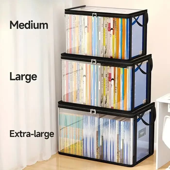 Boîtes de rangement transparentes avec couvercle rabattable - Grands bacs