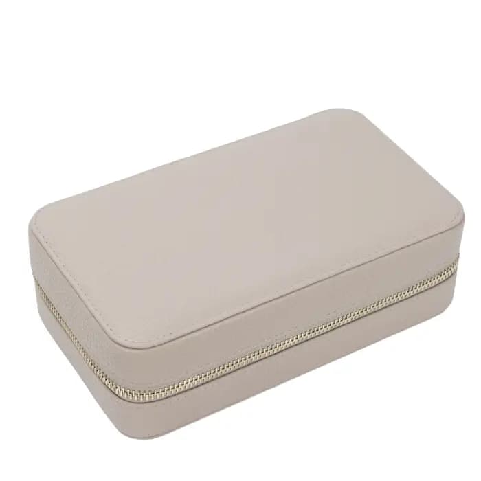 Boîte à bijoux en cuir de galets avec nom personnalisé, boîte de rangement de bijoux en relief en al