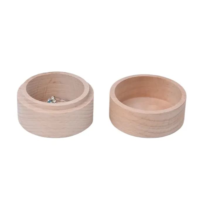 Boîtes de rangement rondes en bois pour bijoux et matiques