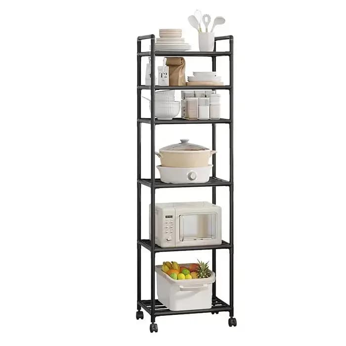 Support de rangement en métal avec roulettes