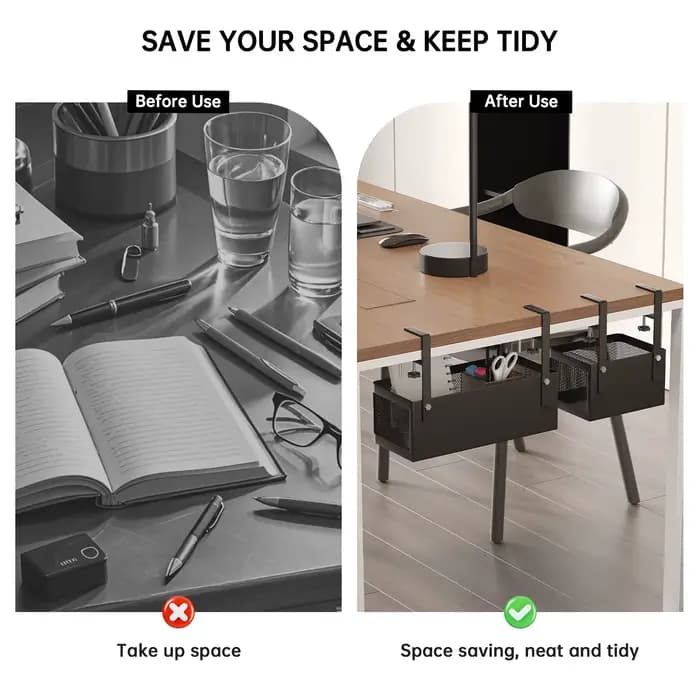 Support de rangement sous le bureau