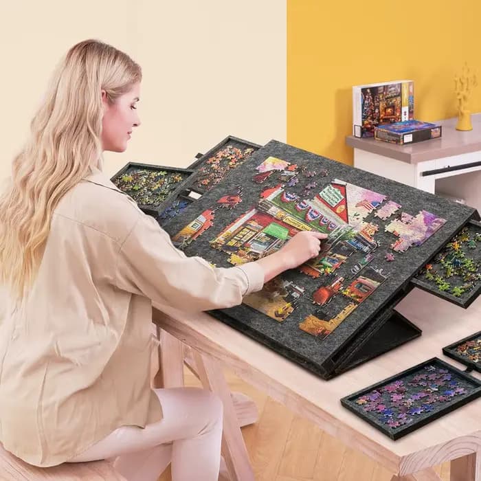 Table de Puzzle Portable avec 6 tiroirs de rangement