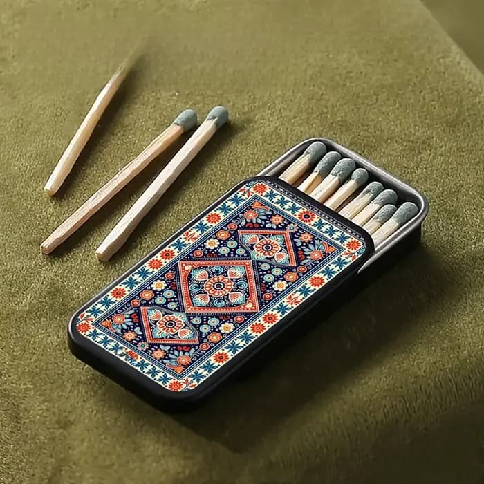 1 pièce Boîte à allumettes vintage en métal